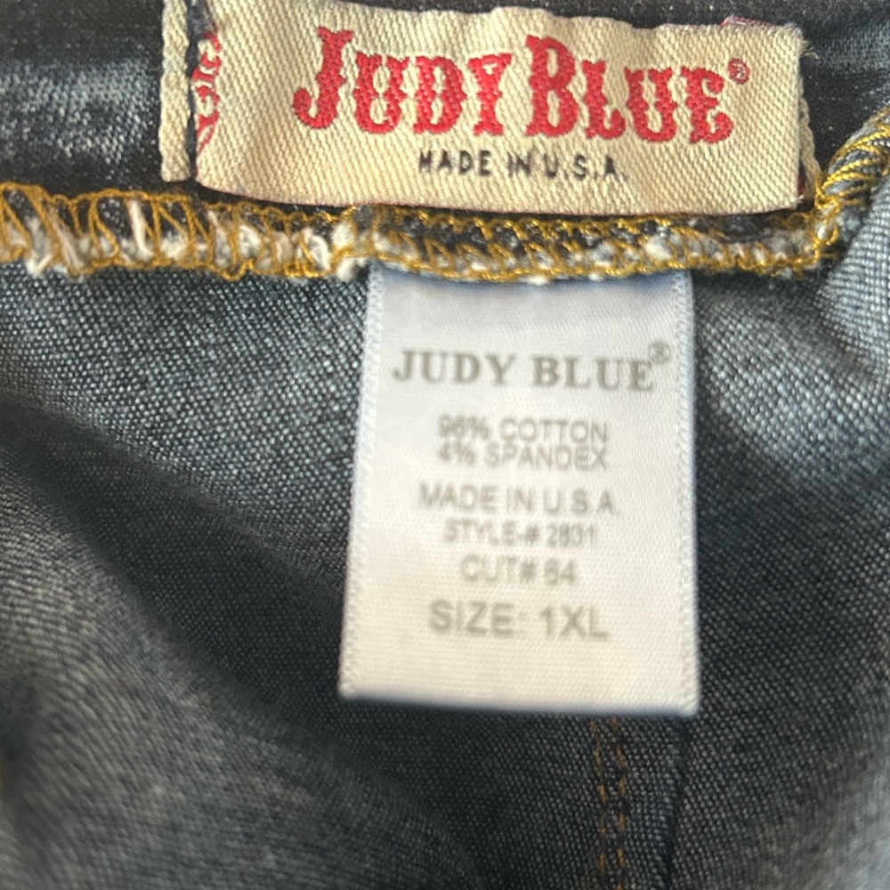 Judy Blue Mid-Length Acid Wash Denim Pencil Skirt - Blue - Picture 3 of 7